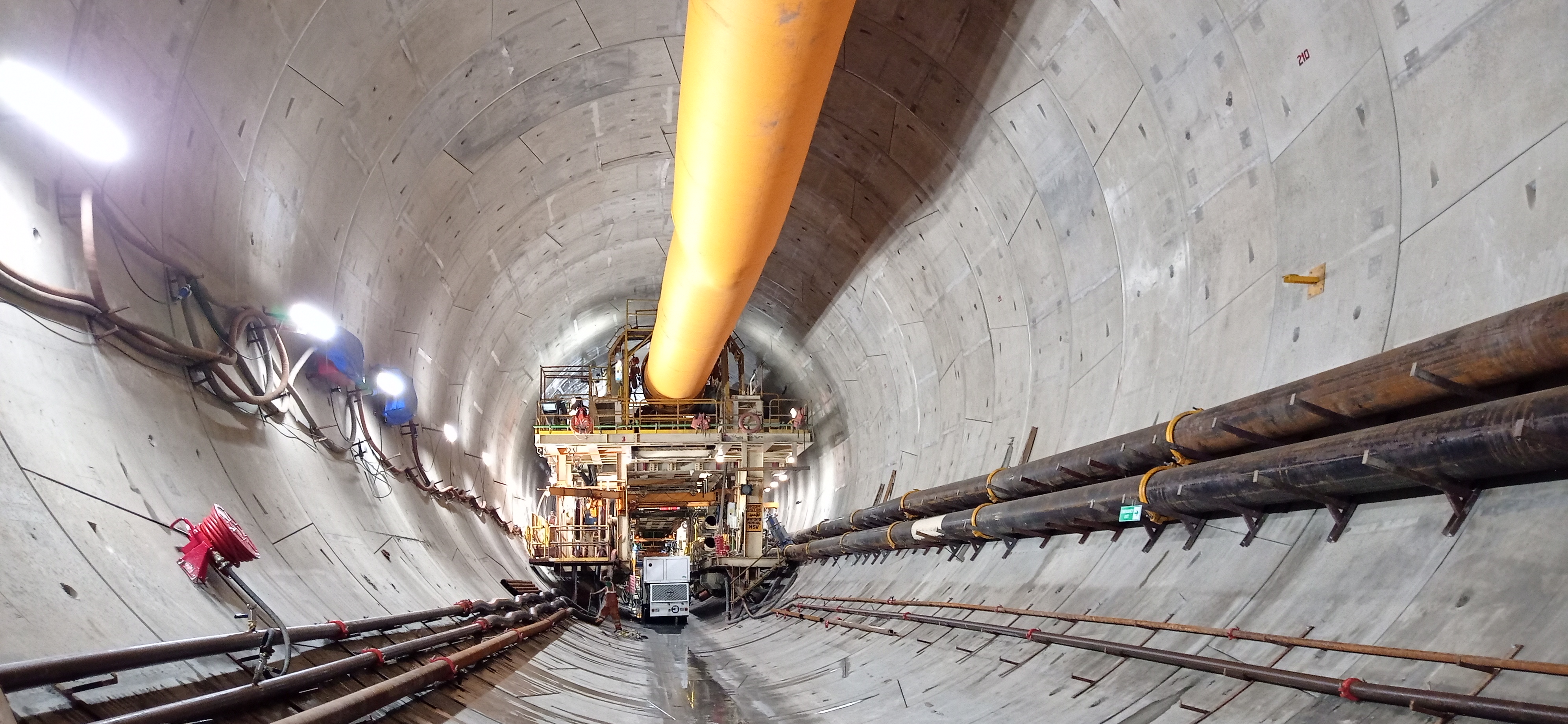 View of TBM Machine in progress for southbound  tunnel